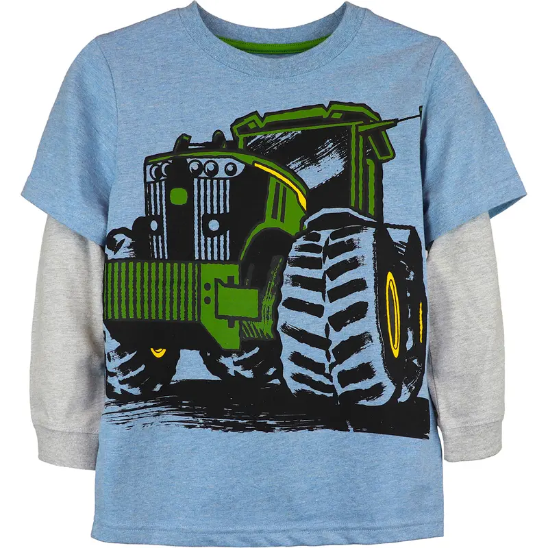Boys’ Mega Tractor Long-Sleeve Tee – Fun Farm-Themed Graphic Shirt J4T567Bc 1