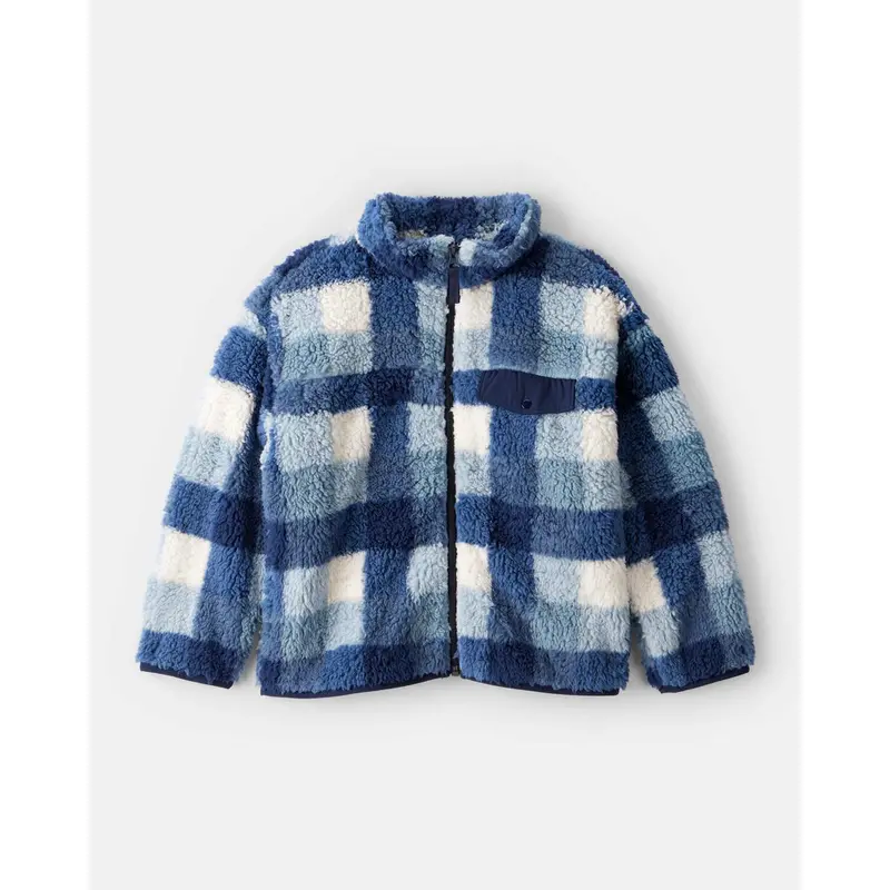 Boys’ Plaid Sherpa-Fleece Long-Sleeve Zip-Up Jacket – 3T512410 1