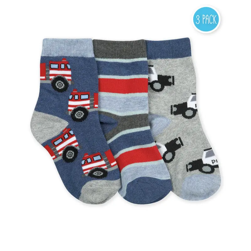 Boys’ Rescue Vehicle-Themed Crew Socks – 3-Pair Set (1166) 1