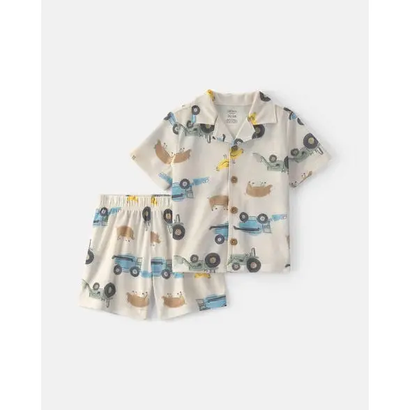 Boys' Short-Sleeve Farm-Themed Pajama Set (2-Piece) – #2V317710 1