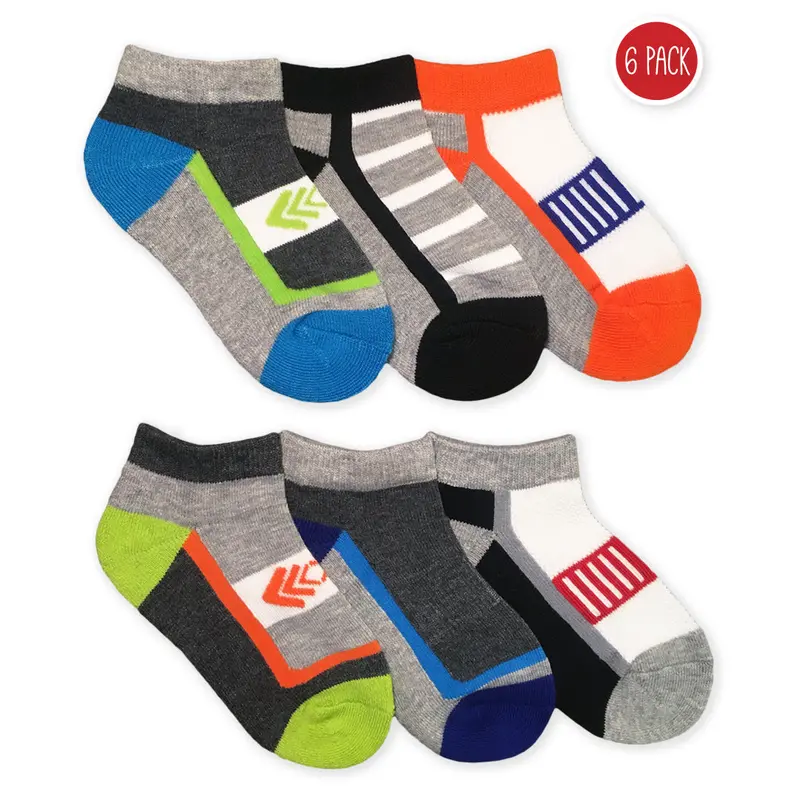 Boys’ Sporty Low-Cut Everyday Socks – 6-Pair Pack (1177) 1