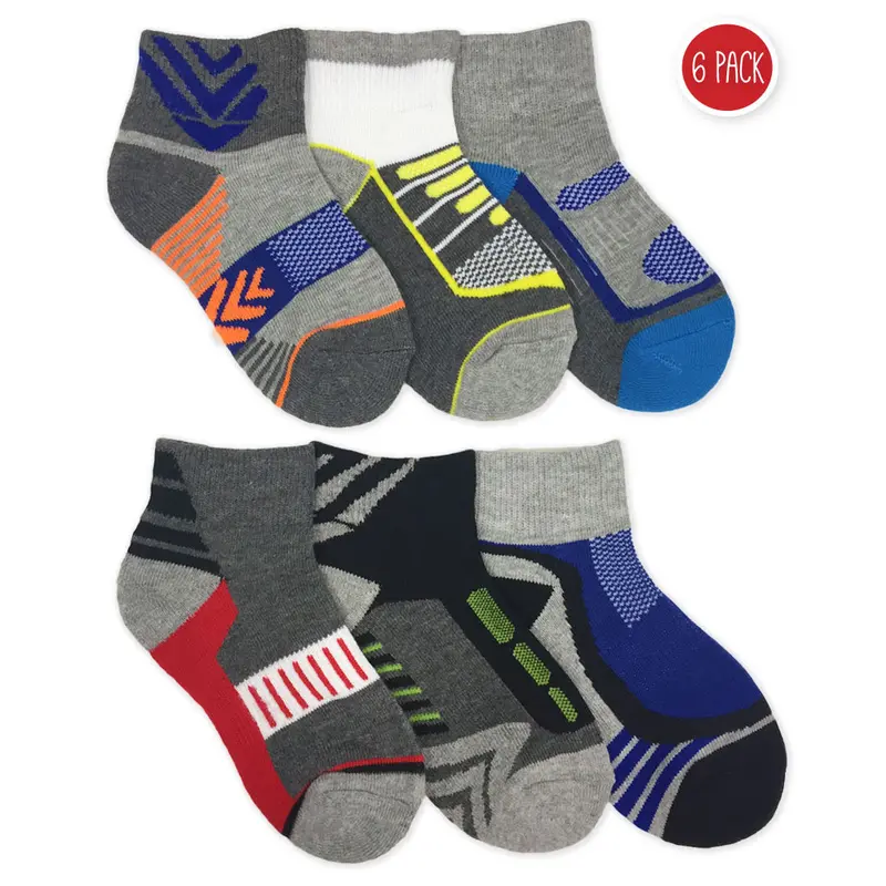 Boys’ Tech Sport Quarter-Length Socks – 6-Pair Bundle (1169) 1