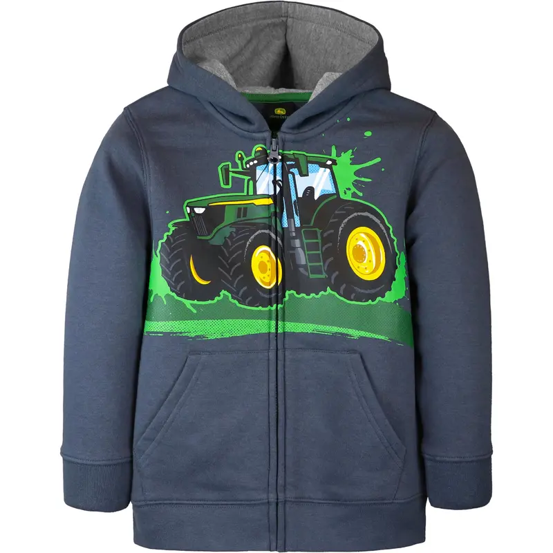 Boys' Tractor-Themed Fleece Full-Zip Hoodie J4J577Bc 1