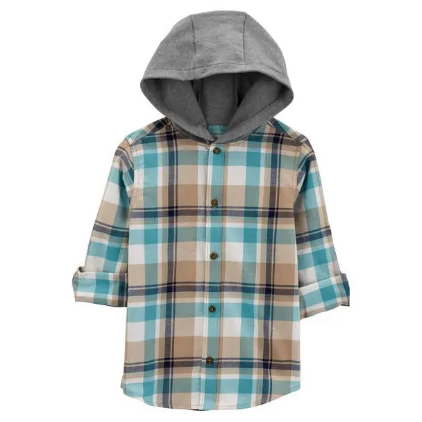 Boys' Traditional Plaid Button-Front Shirt – Modern Fit 1