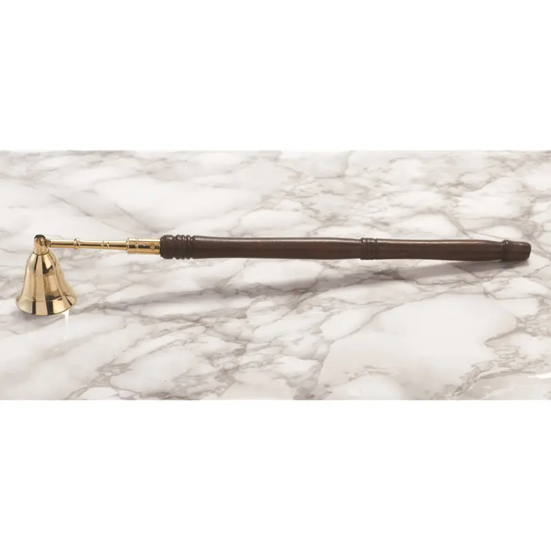 Brass-Handled Wooden Candle Snuffer – Elegant Flame Extinguisher (M2304) 1