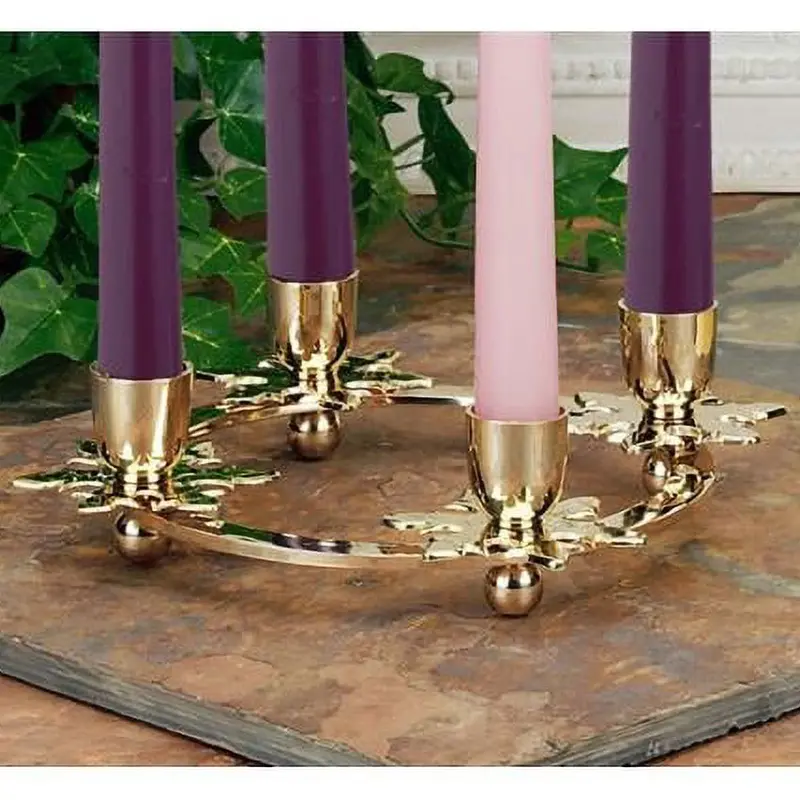Brass Snowflake-Themed Advent Candle Holder – Elegant Holiday Table Centerpiece (H7300) 1