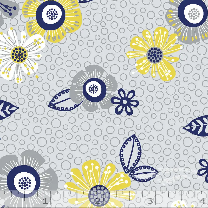 Bubbles & Floral Poly-Cotton Blend Dress Fabric 1