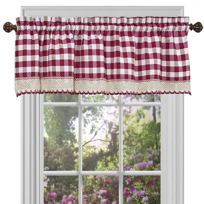 Buffalo Check Window Valance Curtain Panel 1