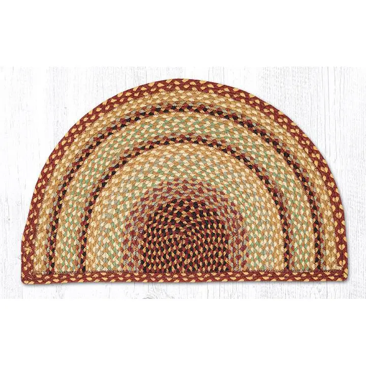 Burgundy-Gray-Cream Braided Slice Rug – Modern Geometric Accent 1