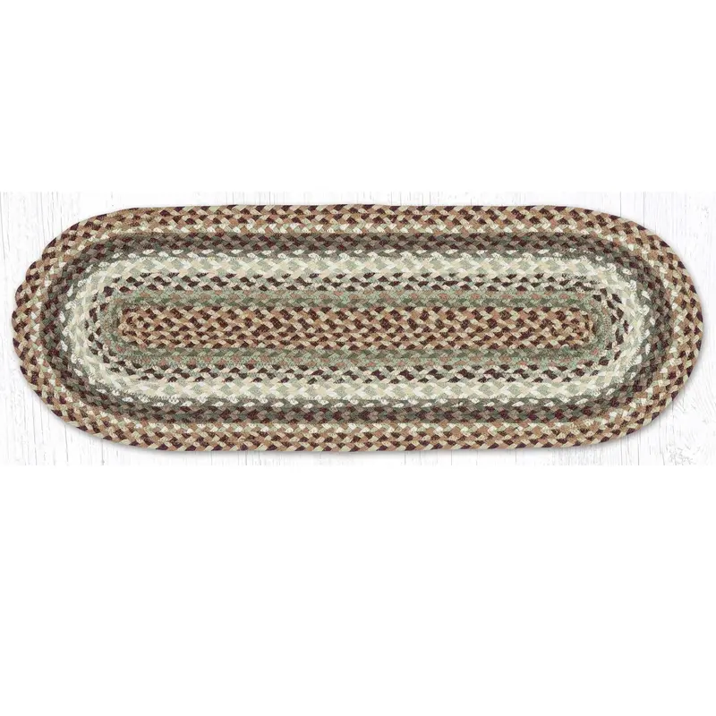 Buttermilk & Cranberry Braided Table Runner – Handwoven Cotton Accent (C-413) 1