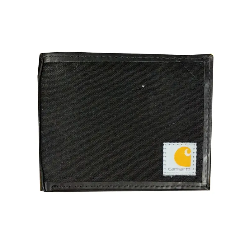 Canvas Wallet With Leather Trim – Slim Passcase Design 1
