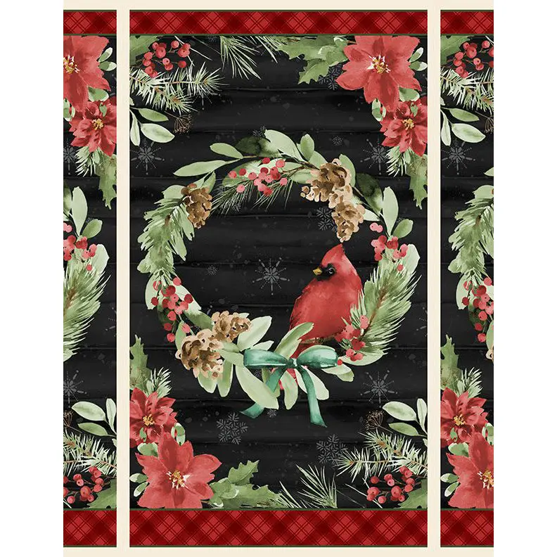 Cardinal Celebration Craft Panel – Holiday-Themed Cotton Quilting Panel (37751-923) 1