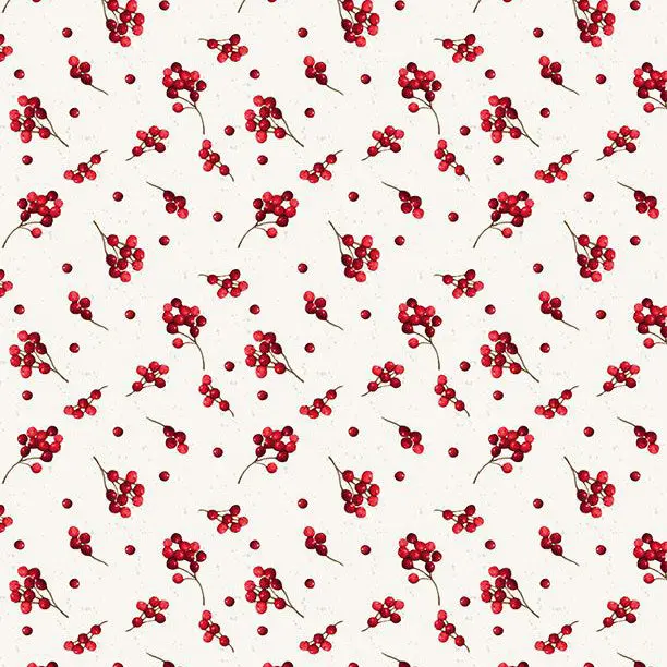 Cardinal Charm Berry Toss Cotton Fabric – Quilting Weight, 100% Cotton Print 1