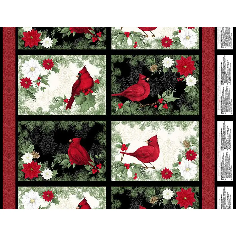 Cardinal Charm Placemat Panel Fabric – Cut-And-Sew Ready Table Linen Kit Material 1