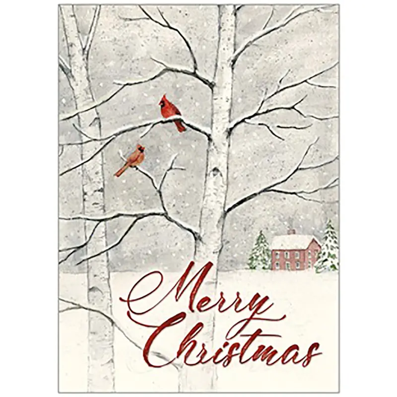 Cardinals In Snowy Tree Christmas Card Assortment – Nature-Inspired Holiday Greetings Boxed Set 1