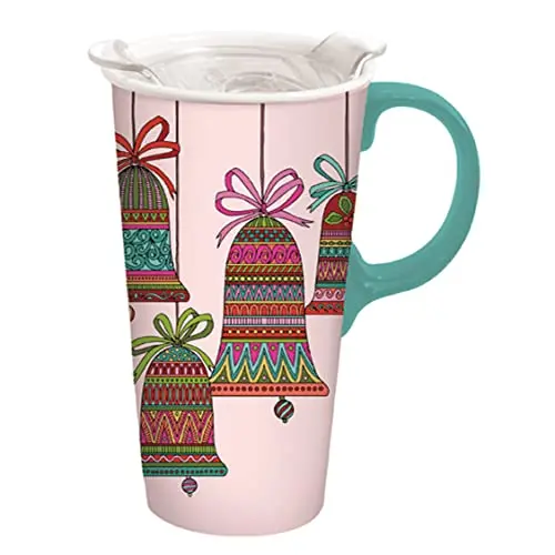Ceramic Travel Tumbler With Jingle Bell Design – 3Ctc94T9615 1
