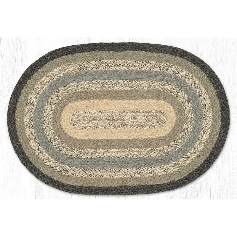 Charcoal-And-Gray Braided Jute Area Rug C-903 1