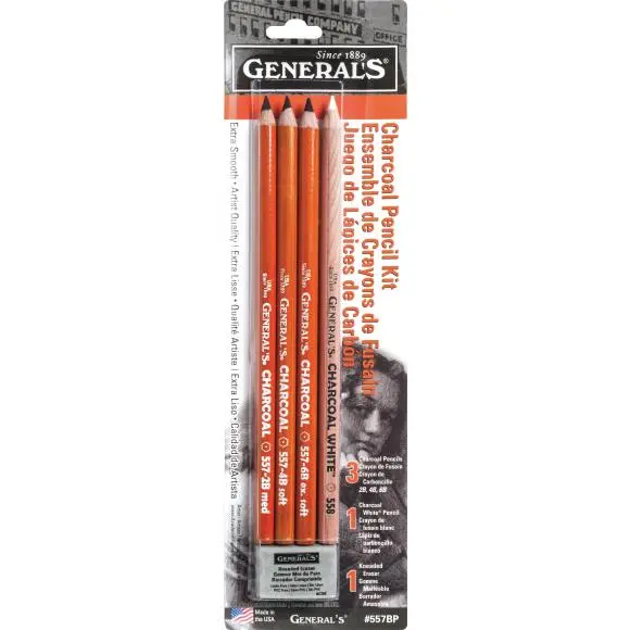 Charcoal Drawing Pencil Set – 6-Grade Art Supply Kit (Style 557Bp) 1