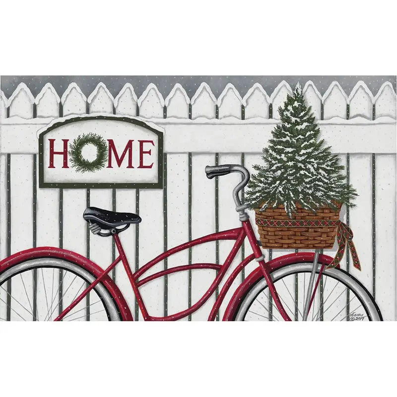 Christmas Bike Holiday Doormat – Festive Rubber Entry Mat Ds536 1
