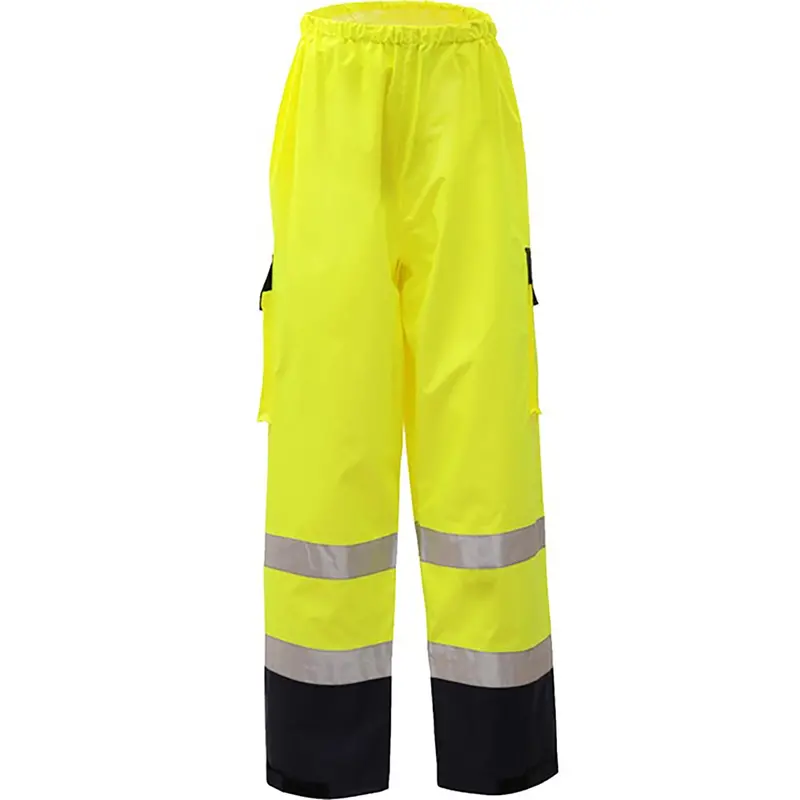 Class E High-Visibility Waterproof Pants – Black Bottom Design 1