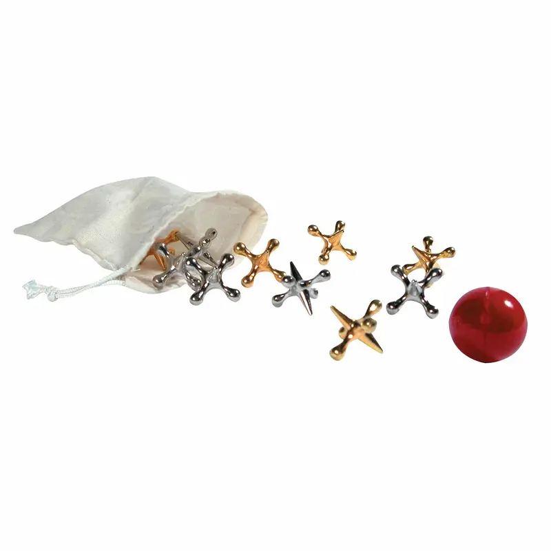 Classic Metal Jacks And Ball Set – Traditional Hand-Eye Coordination Game 1