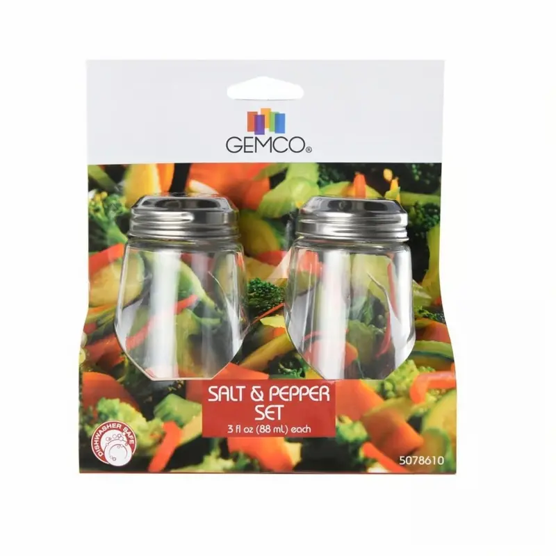 Clear And Silver Glass Salt & Pepper Shaker Set – Elegant Tabletop Duo 1