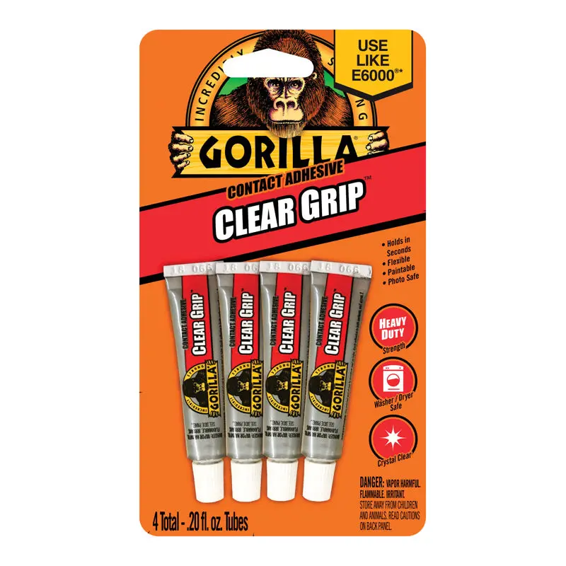 Clear Grip Gorilla Glue Tubes – No-Mess Applicator, 4-Pack, Fast-Bonding Adhesive (8130002) 1