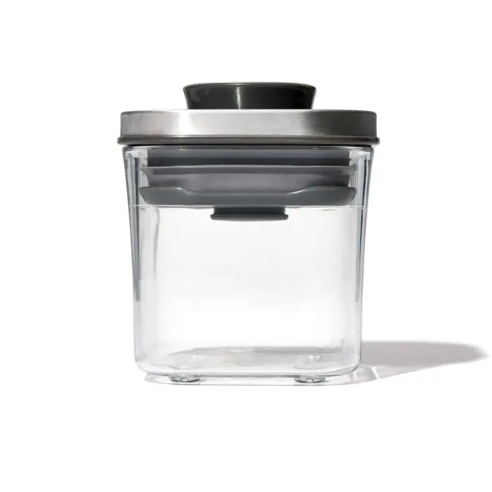 Clear Mini Square Pop Container With Steel Lid – 0.2-Quart Airtight Storage (3118600) 1