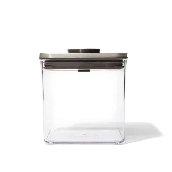 Clear Pop Storage Container With Steel Lid – Square, Short, 2.8-Quart Capacity (3118300) 1