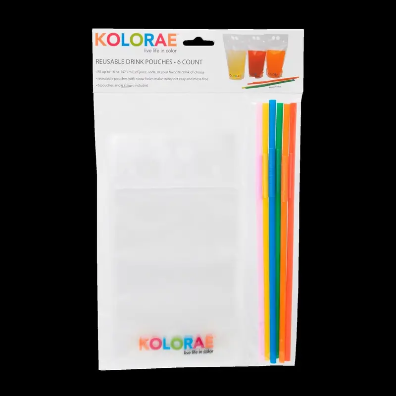 Clear Reusable Drink Pouch With Integrated Straws – Bpa-Free Portable Hydration 1
