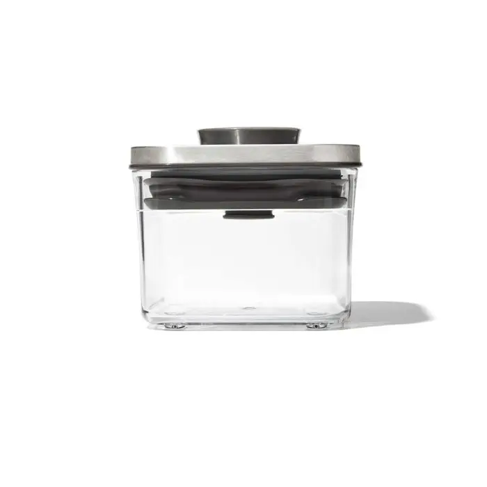 Clear Steel-Lid Pop Container – Compact Square Shape (0.4 Qt, Model 3118500) 1