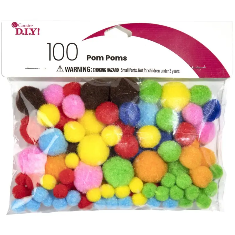 Colorful Mixed Pom Pom Variety Pack – 100-Piece Craft Bundle Pomvp-799 1