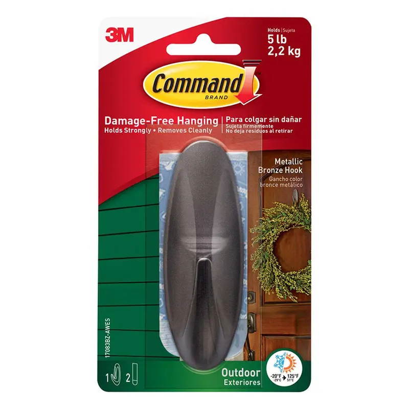 Command Large Outdoor Hook – Weather-Resistant Heavy-Duty Hook (17083Bz-Awes) 1