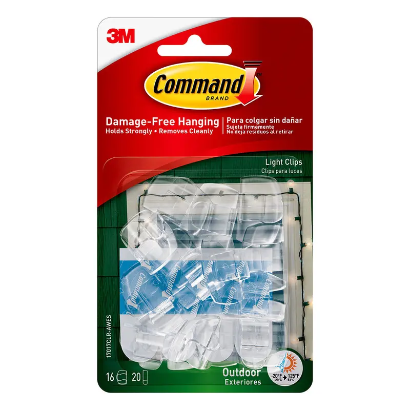 Command™ Outdoor Light Clips – Weather-Resistant Hanging Hooks For String Lights, #17017Clr-Awes 1