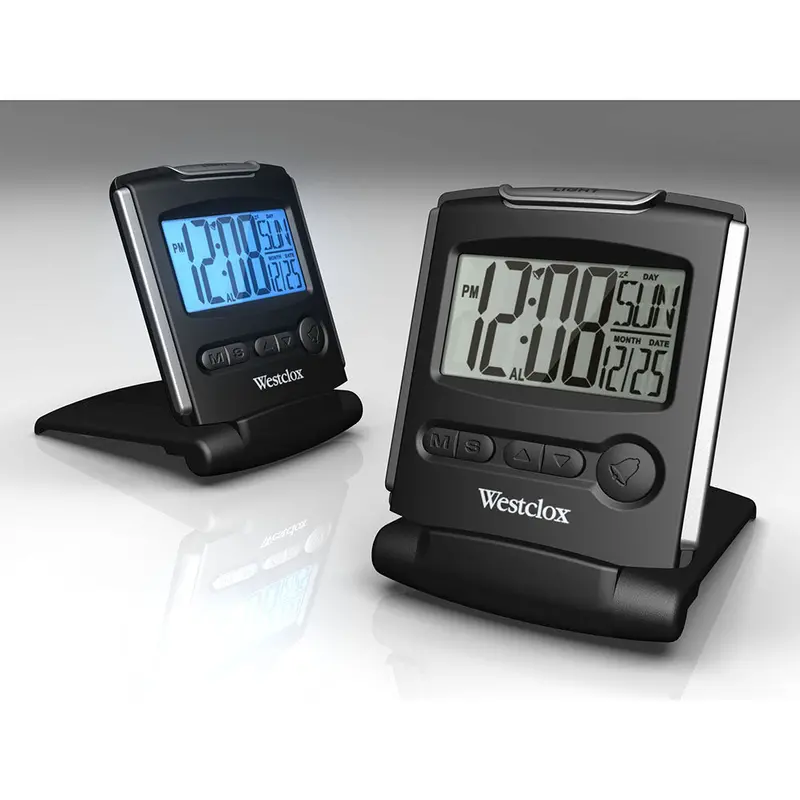 Compact Folding Travel Alarm Clock – Battery-Powered Portable Design (72028) 1