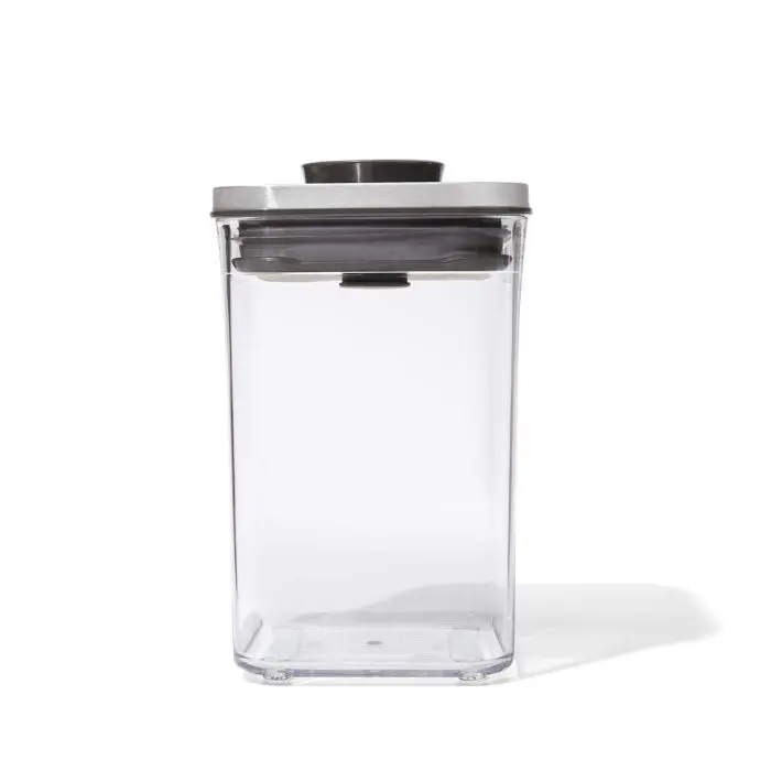 Compact Pop Storage Container – Clear Square Design With Steel Lid, 1.1-Quart (3118400) 1