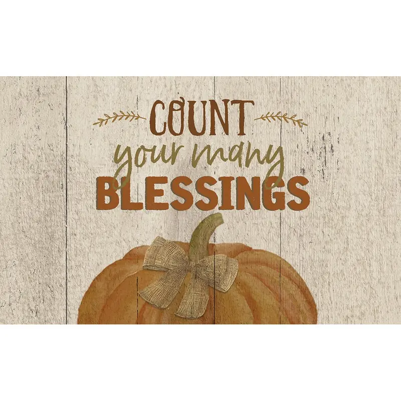 'Count Your Blessings' Welcome Mat – Gratitude-Inspired Seasonal Doormat 1