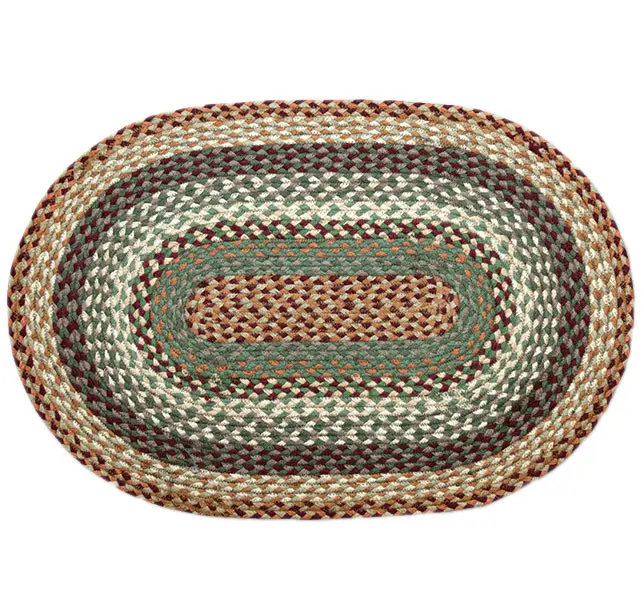 Cranberry & Buttermilk Braided Oval Rug – Natural Fiber Area Rug (C-413) 1
