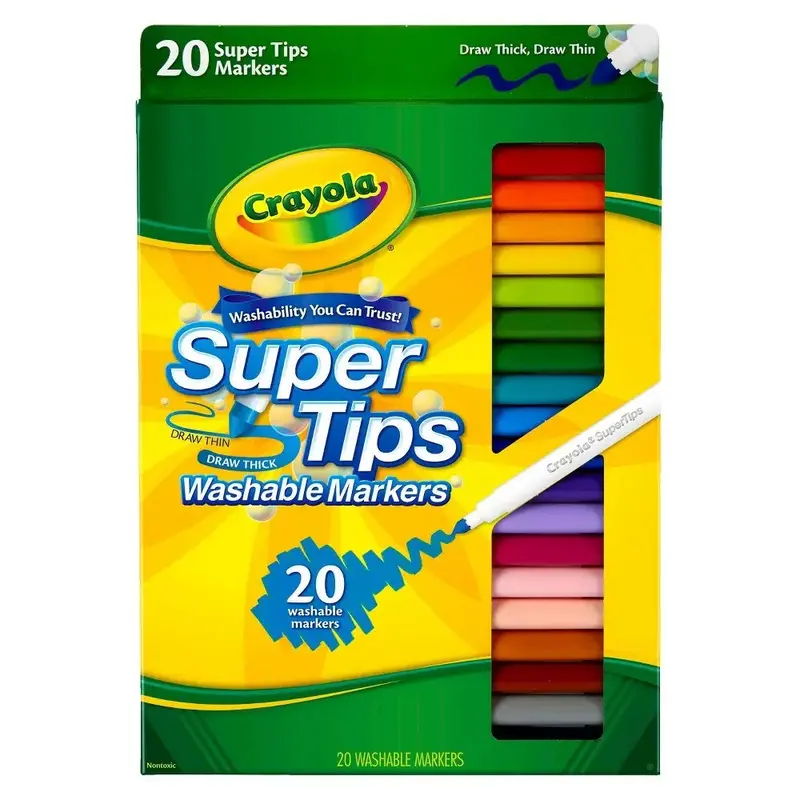 Crayola Super Tips Washable Markers – Broad Tip Art Supplies For Kids & Classrooms 1