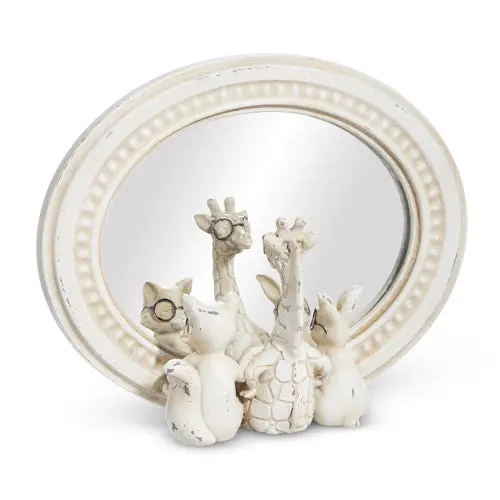 Critter Friends With Glasses Wall Mirror Decor – Playful Animal-Themed Accent 1