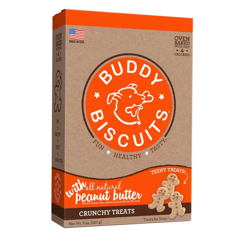 Crunchy Teeny Peanut Butter Dog Treats – 8 Oz Bag 1
