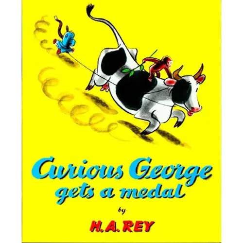 Curious George Gets A Medal – Classic Picture Book (Isbn 9780395185599) 1