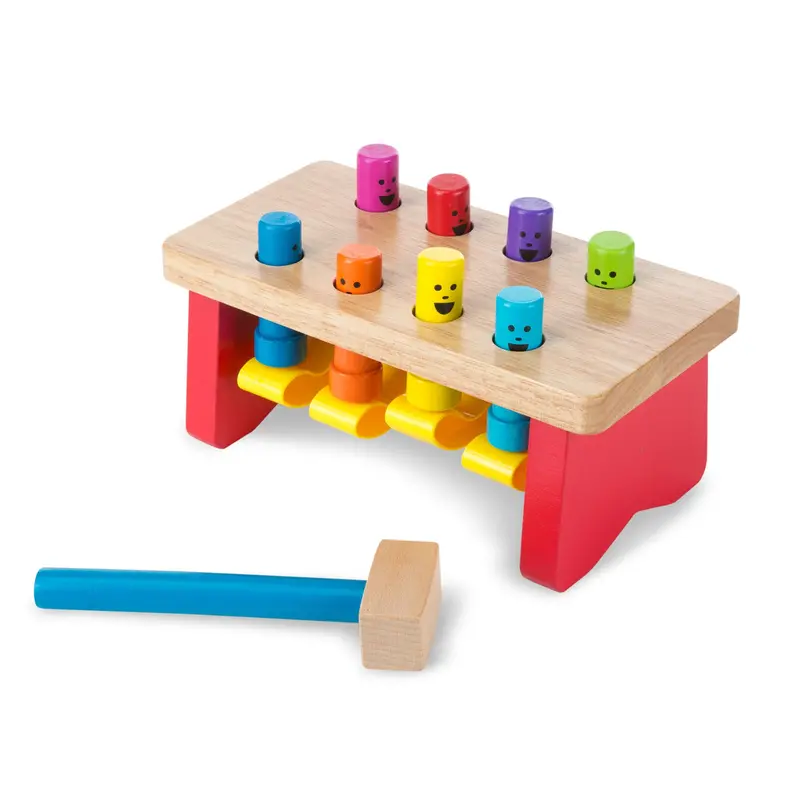 Deluxe Toddler Pounding Bench Toy – Wooden Hammer Play Set 1