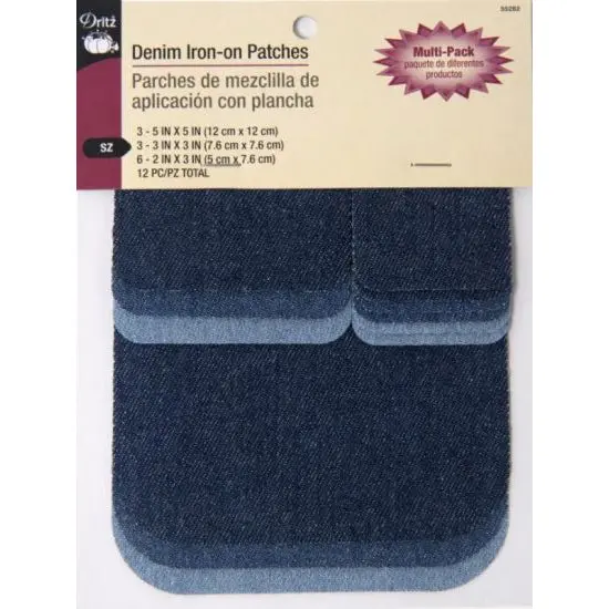 Denim Iron-On Patch Pack – 12 Unique Designs For Customization (Style S-55282) 1