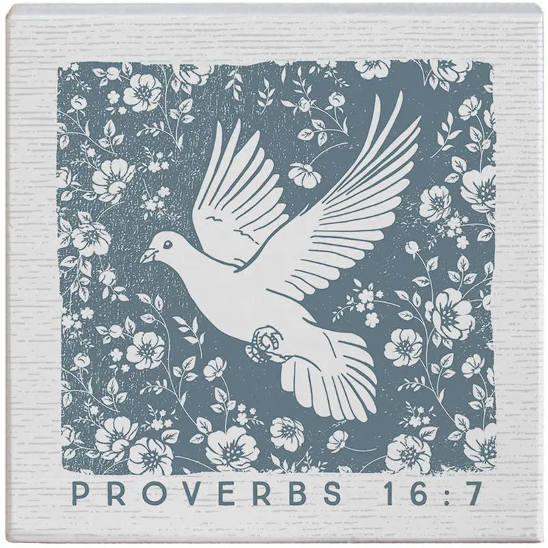 'Dove Of Peace' Proverbs Quote Art – Small Square Inspirational Sign Sts2285 1