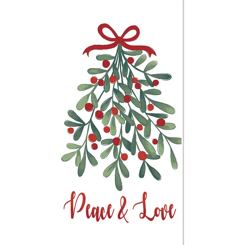 Dual-Purpose Mistletoe & Pine Kitchen Towel – Holiday-Themed Absorbent Linen (17903) 1
