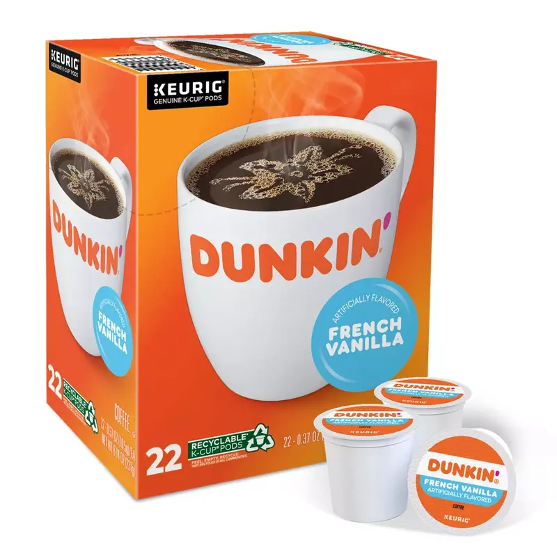 Dunkin’ French Vanilla Keurig-Compatible Coffee Pods – 24-Count (5000356418) 1