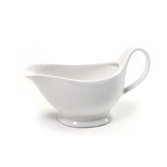 Elegant White Porcelain Gravy Boat For Formal Dining 1