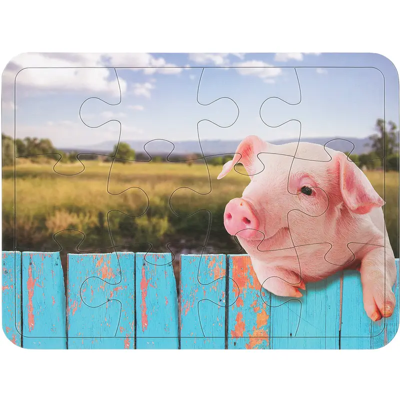 Elusive Piglet Wooden Chunky Puzzle (12-Piece) 1