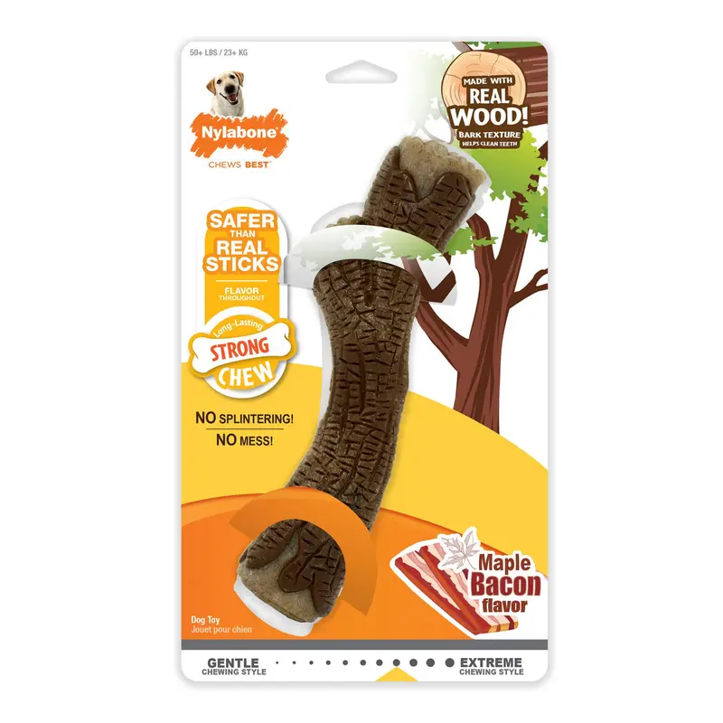 Extra-Strong Real Wood Chew Stick – X-Large Durable Dog Toy (1 Count) 1